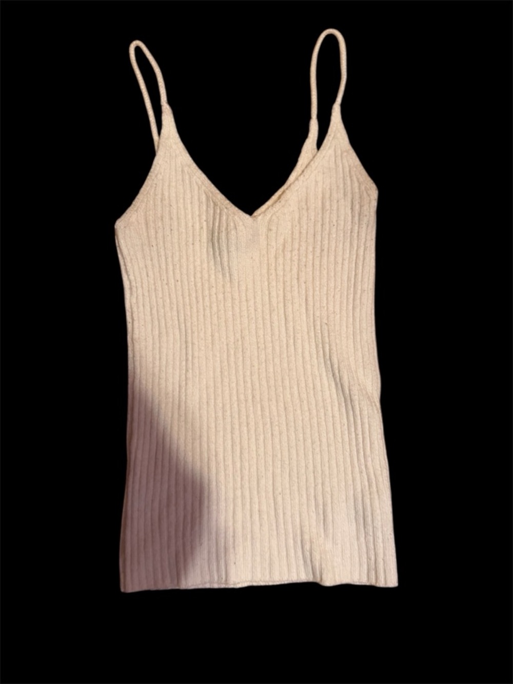 American Eagle Ribbed Knit Cami - Cream